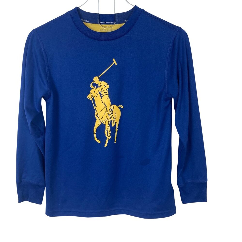 Polo Ralph Lauren Performance Big Pony Shirt Boys Small 8 Long Sleeve